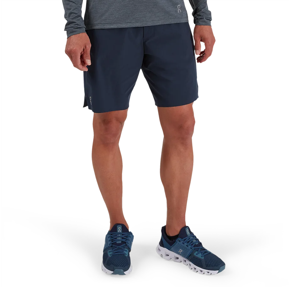 On Hybrid Shorts Navy Masculino – Corrida, 2 em 1, short modular