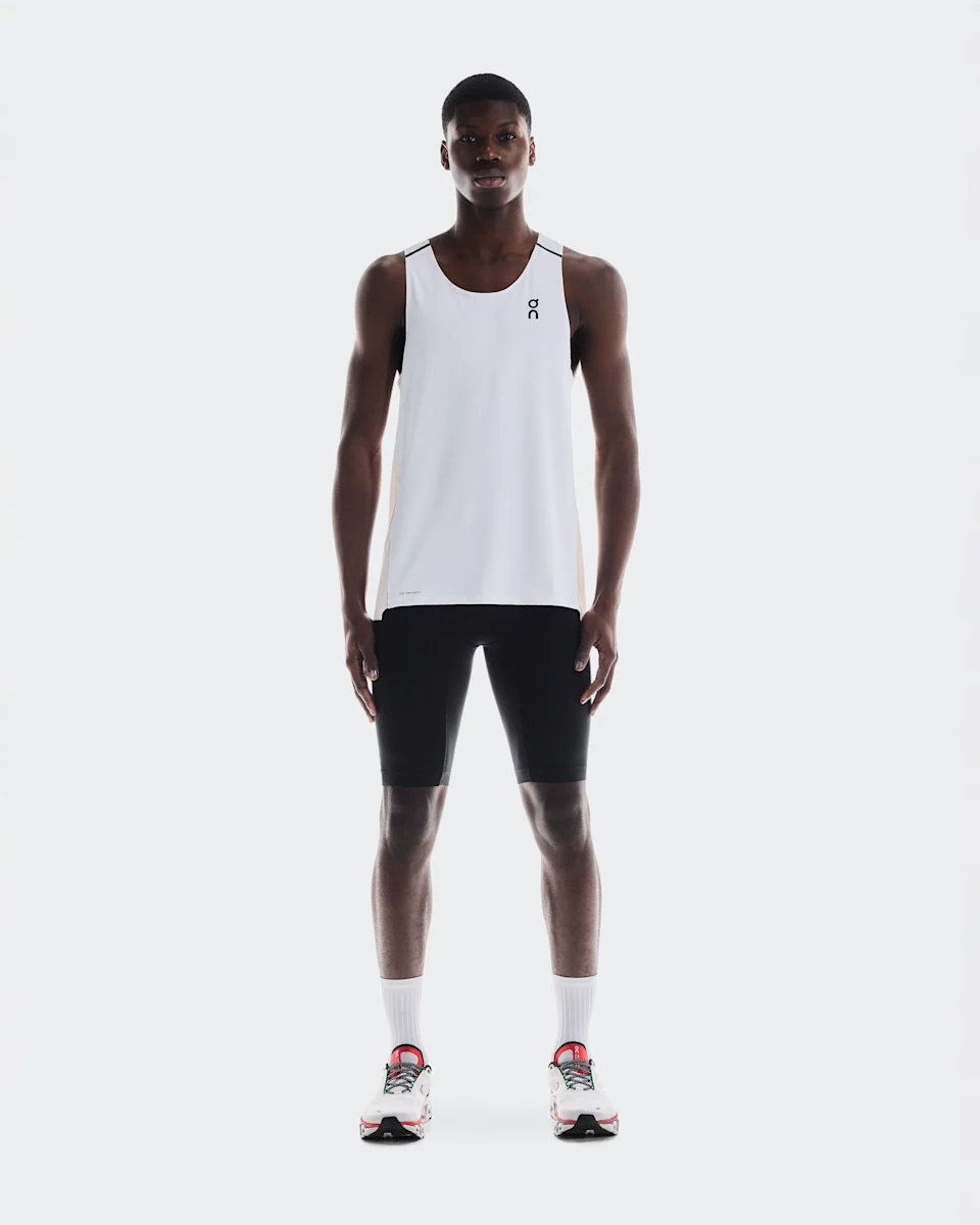 On Performance Tank White & Silver Masculino