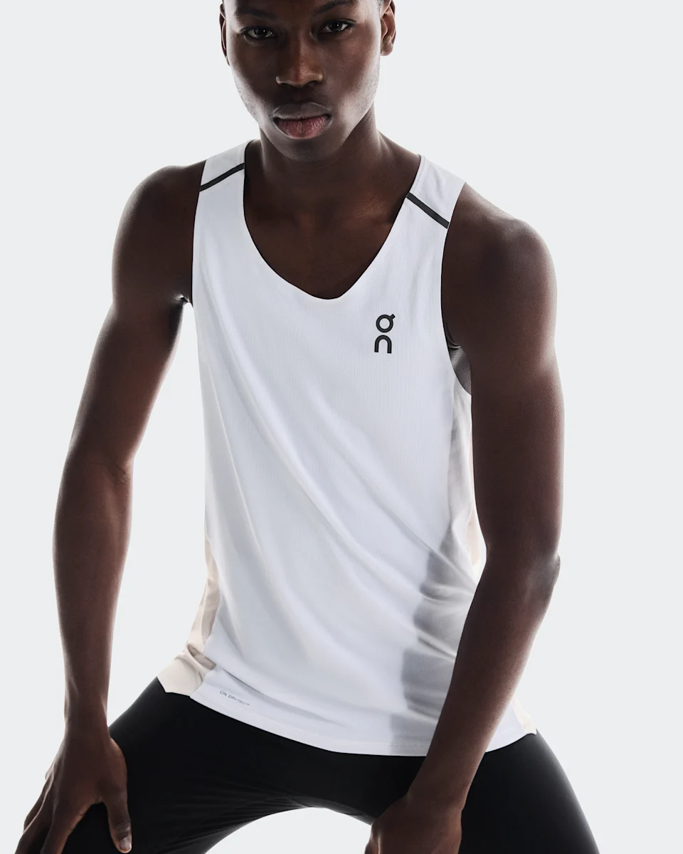 On Performance Tank White & Silver Masculino