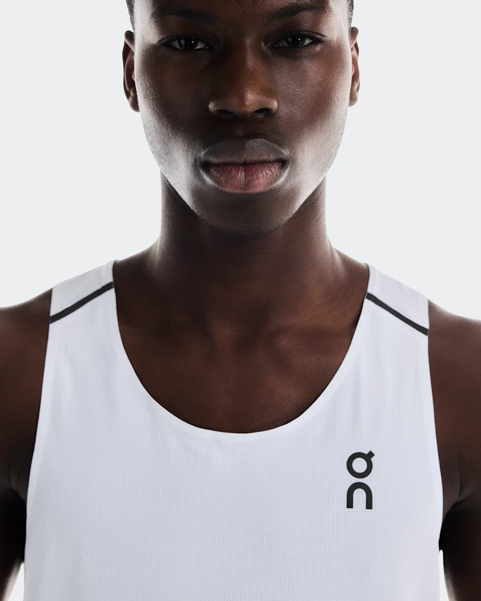 On Performance Tank White & Silver Masculino