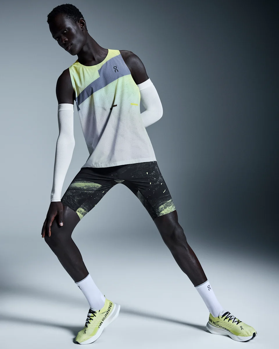 On Race Tights Half Black & Limelight Masculino