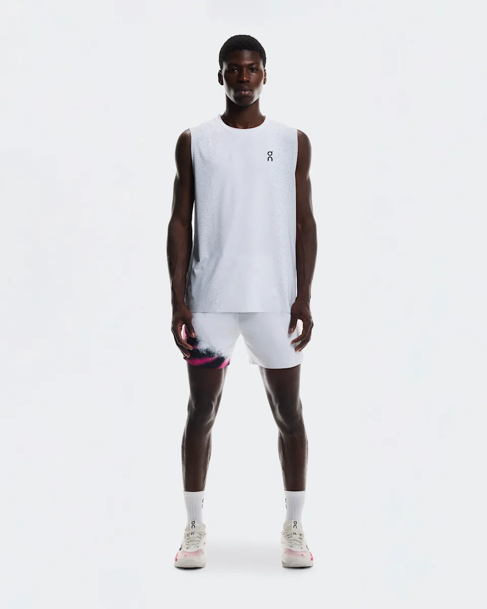 On Court Shorts White & Black Masculino – Tênis de alta performance, ajustável, leve