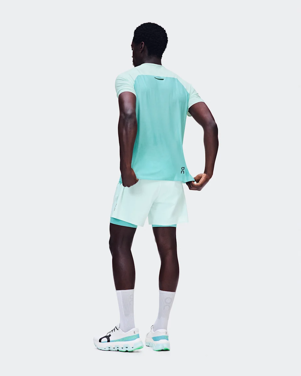 On 5" Performance 2/1 Shorts Flurry & Aquamarine Masculino