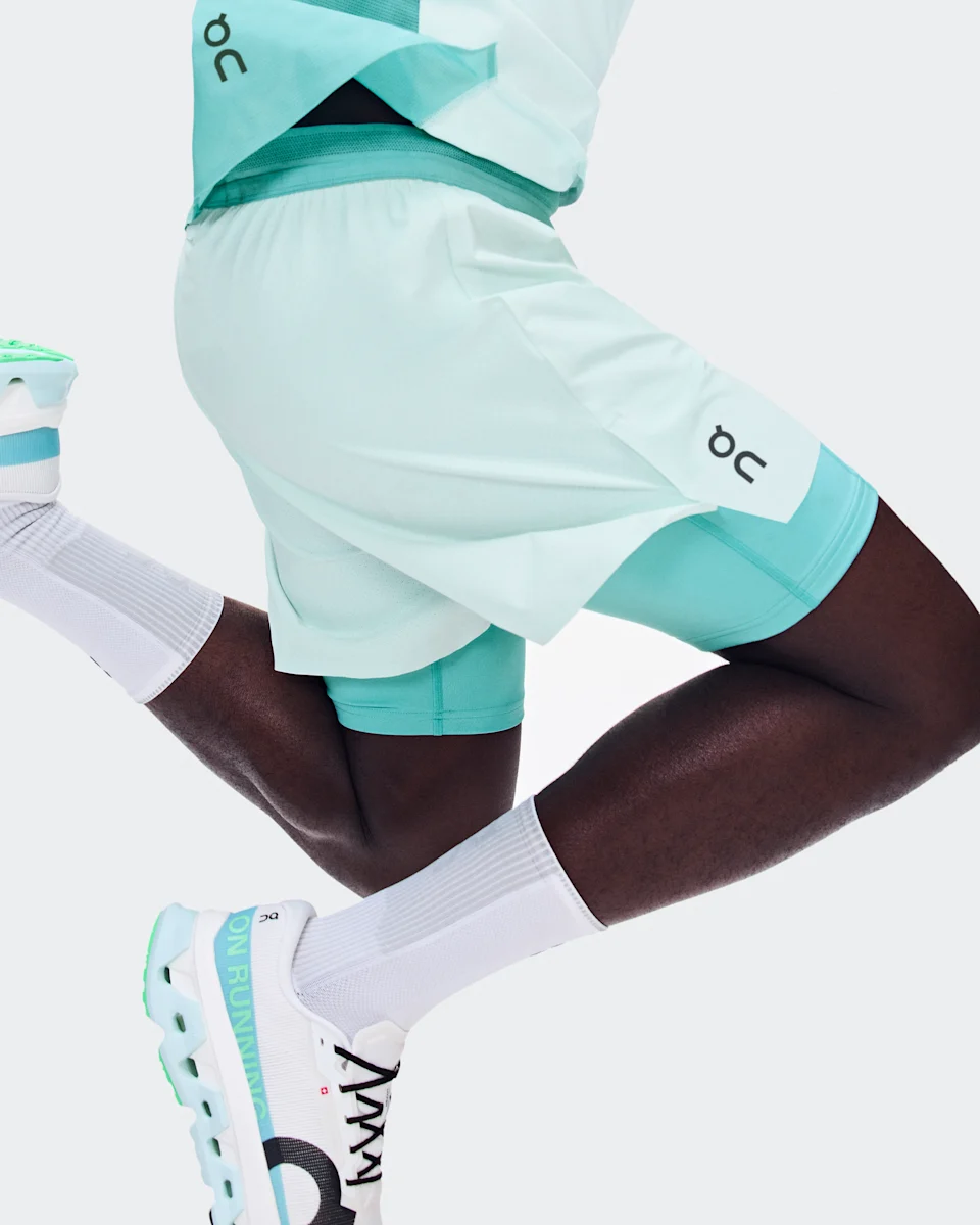 On 5" Performance 2/1 Shorts Flurry & Aquamarine Masculino