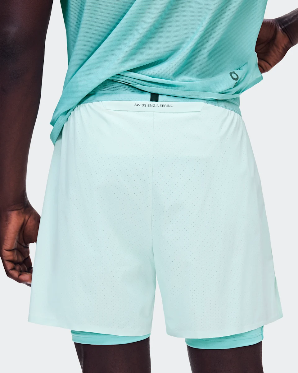 On 5" Performance 2/1 Shorts Flurry & Aquamarine Masculino