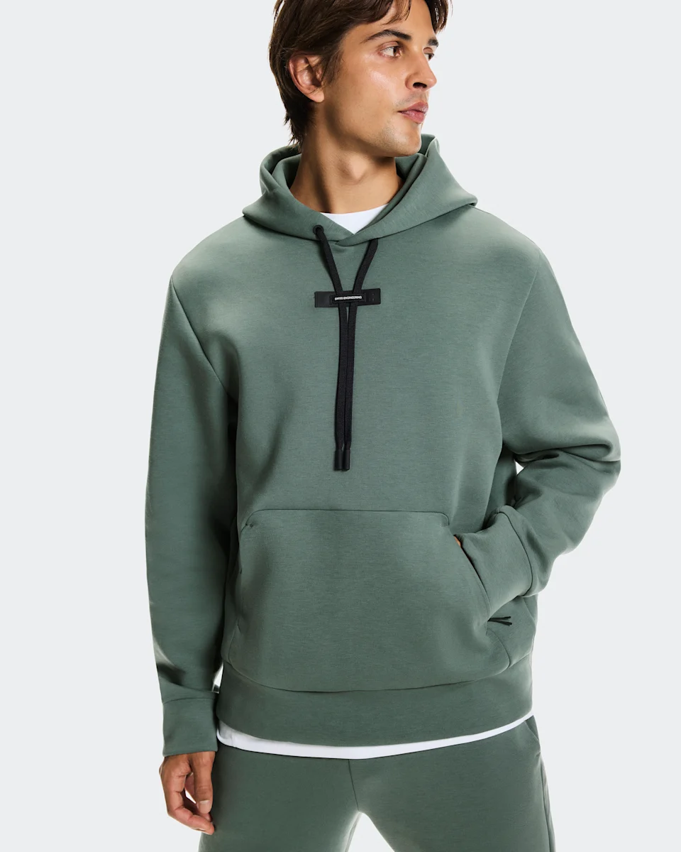 On Focus Tech Hoodie Olive Masculino