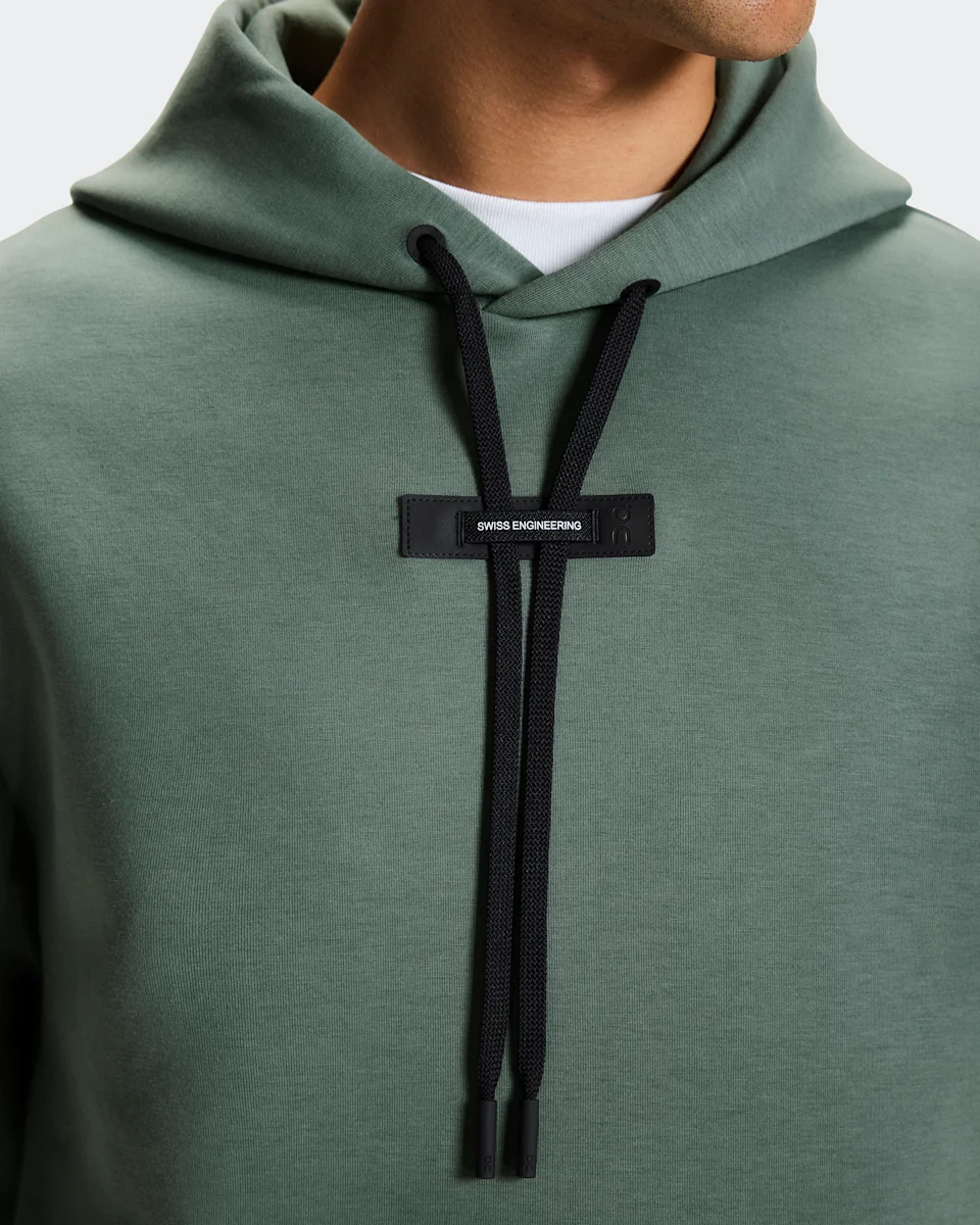 On Focus Tech Hoodie Olive Masculino