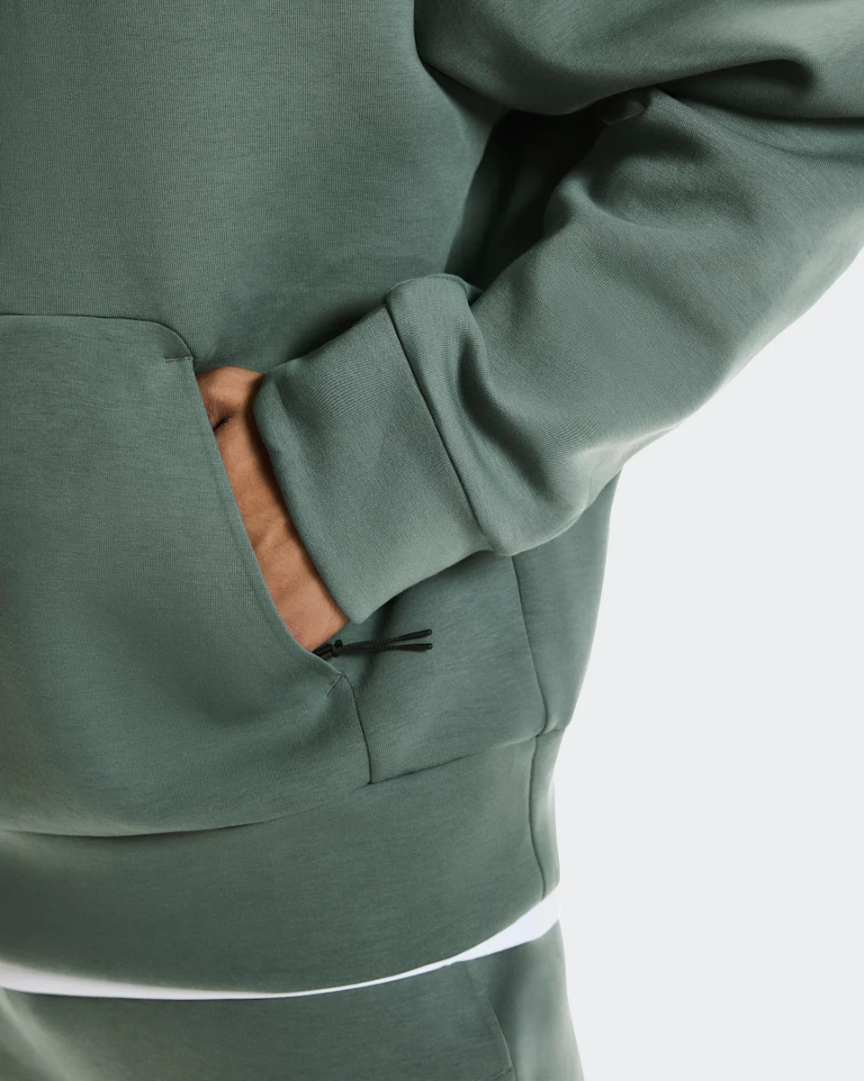 On Focus Tech Hoodie Olive Masculino