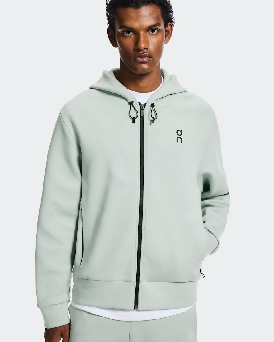 On Focus Tech Zip Hoodie Mineral Masculino
