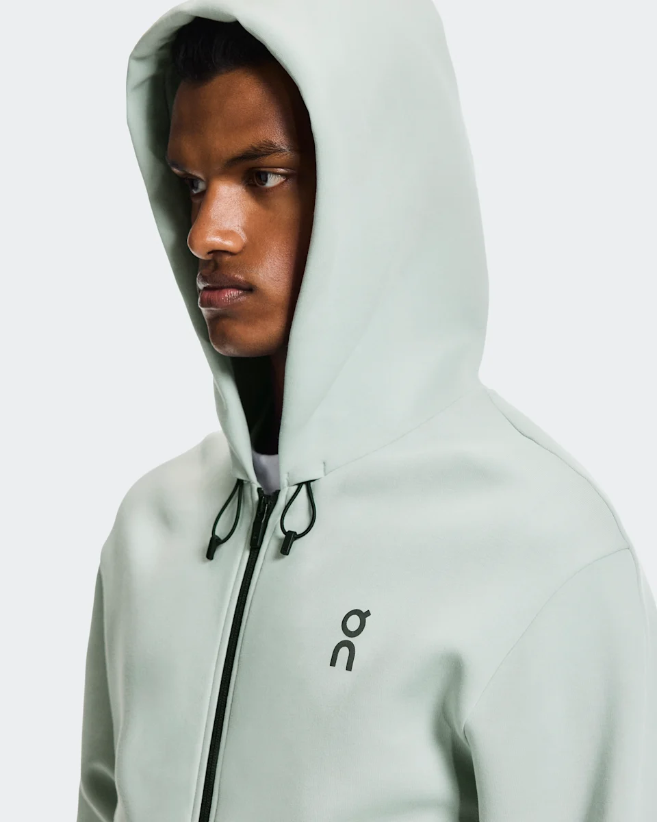 On Focus Tech Zip Hoodie Mineral Masculino