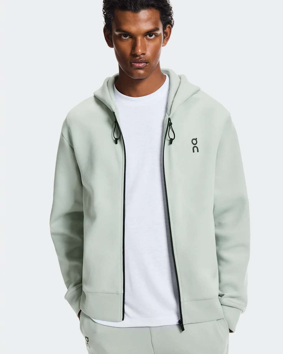 On Focus Tech Zip Hoodie Mineral Masculino