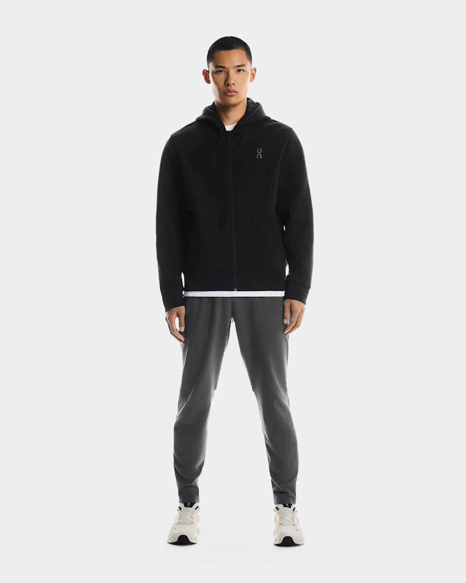 On Focus Tech Zip Hoodie Black Masculino