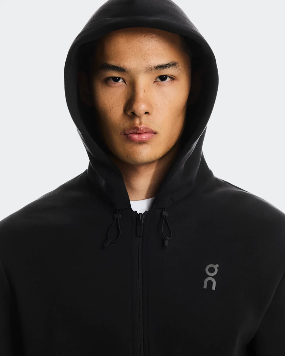 On Focus Tech Zip Hoodie Black Masculino
