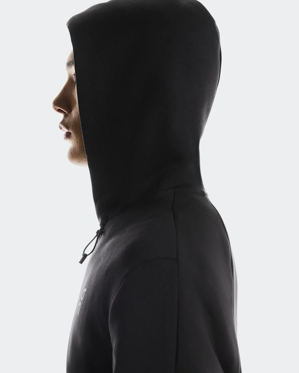 On Focus Tech Zip Hoodie Black Masculino