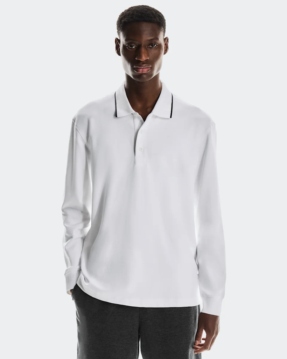 On Courtside Long-T Polo White Masculino