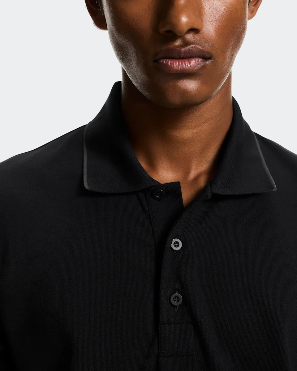 On Courtside Long-T Polo Black & Eclipse Masculino
