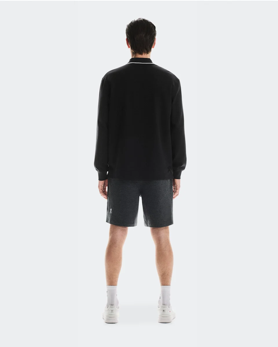 On Courtside Long-T Polo Black Masculino