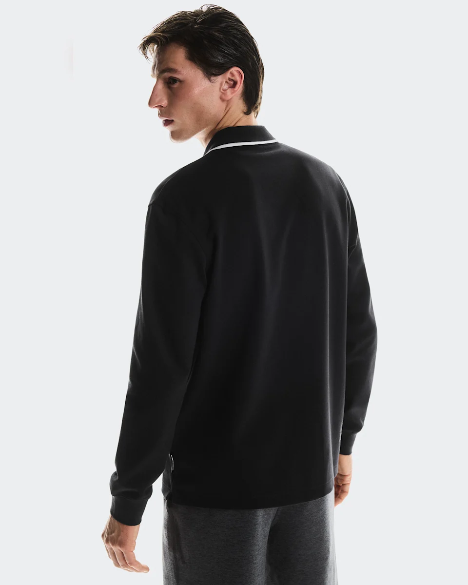 On Courtside Long-T Polo Black Masculino