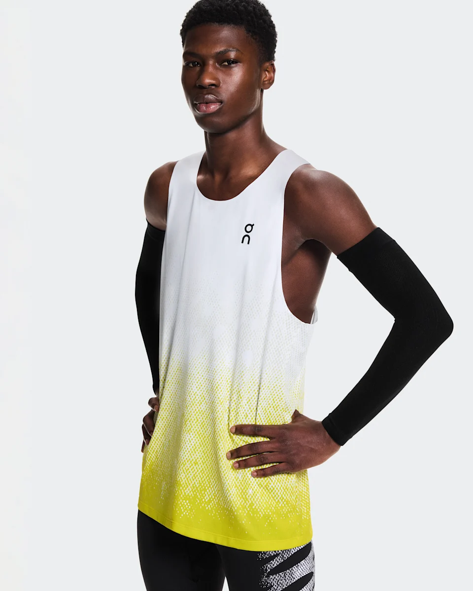 On Zero Singlet White & Lime Masculino