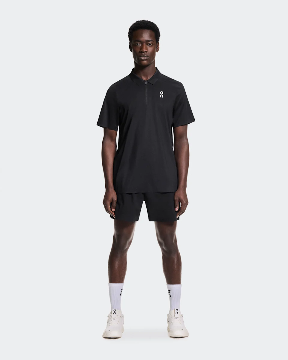 On Court Polo Black Masculino – Prática de tênis