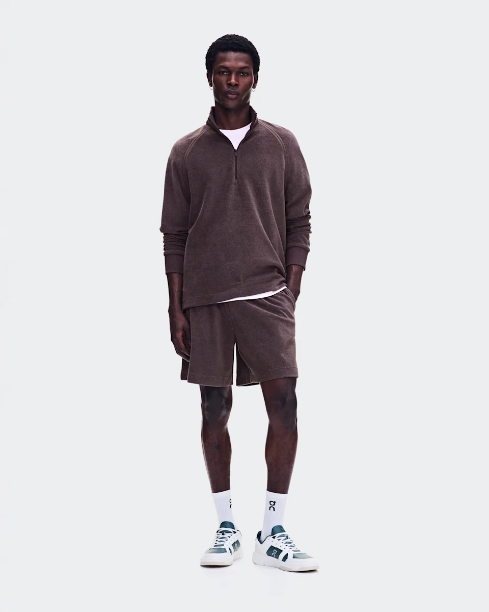 On Courtside Shorts Terry Mulberry Masculino – Estilo tenista, uso diário