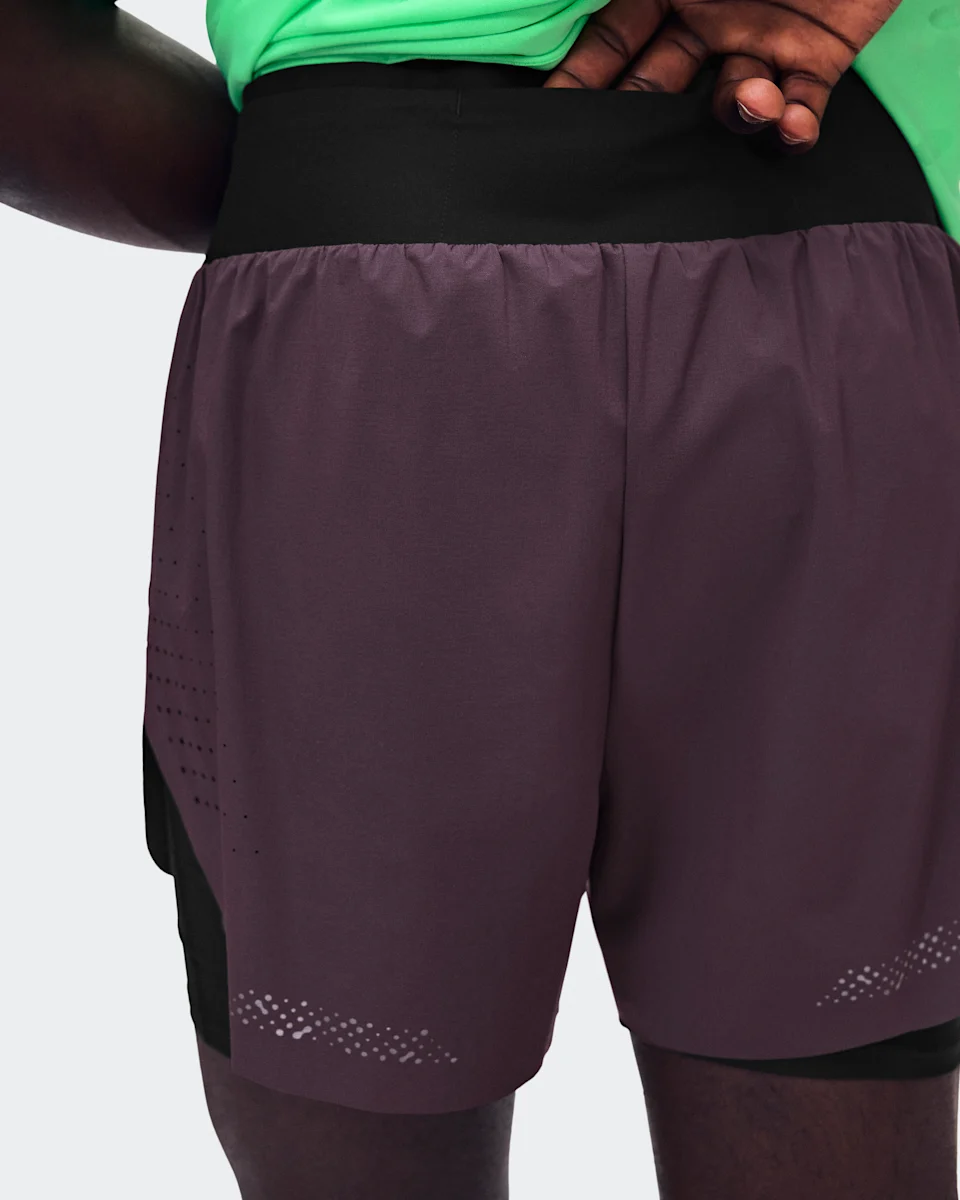 On Zero 2-in-1 Shorts Urchin & Black Masculino
