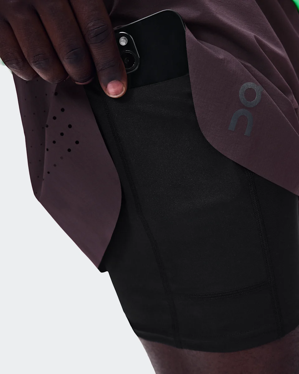 On Zero 2-in-1 Shorts Urchin & Black Masculino
