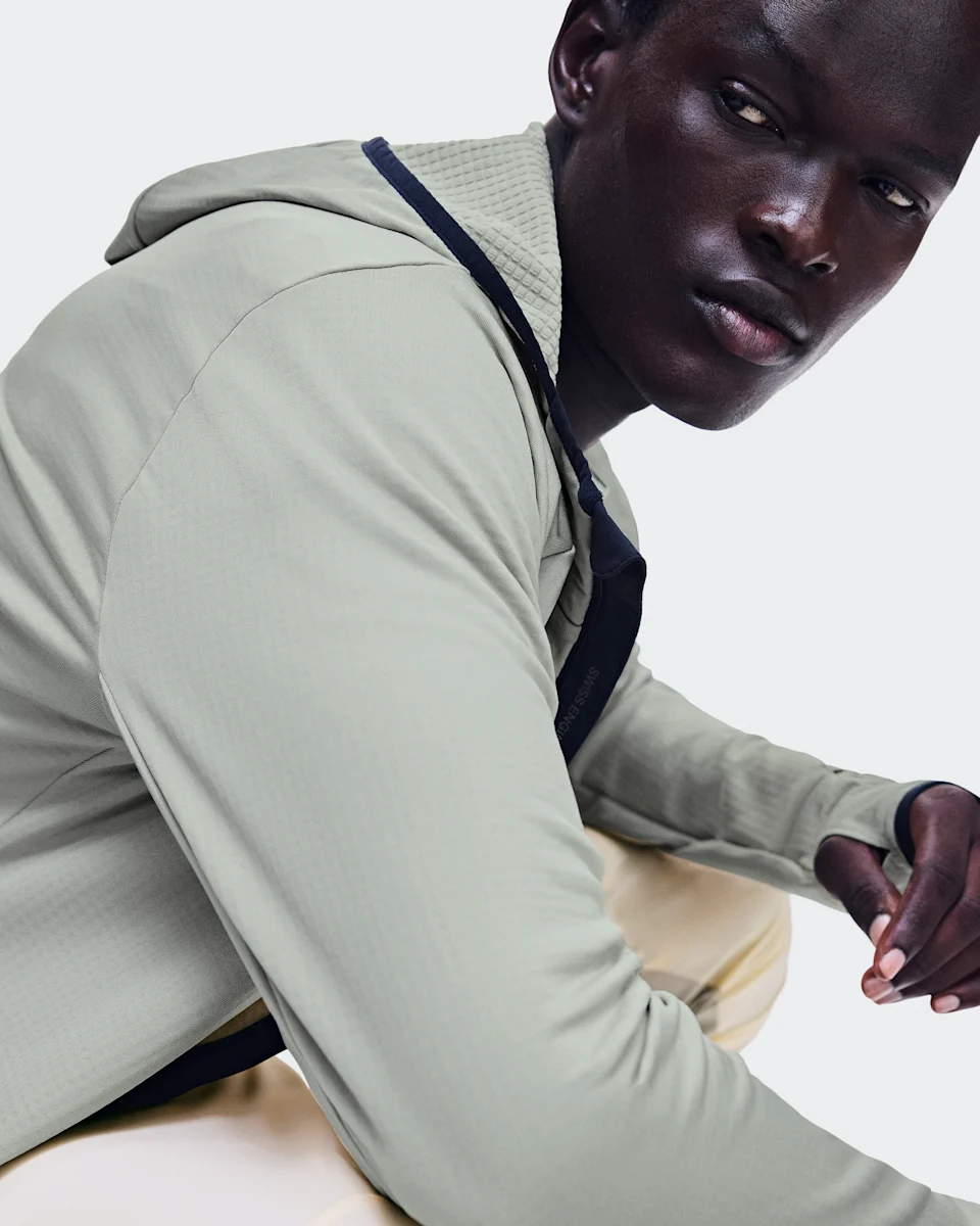 On Climate Zip Hoodie Brume Masculino