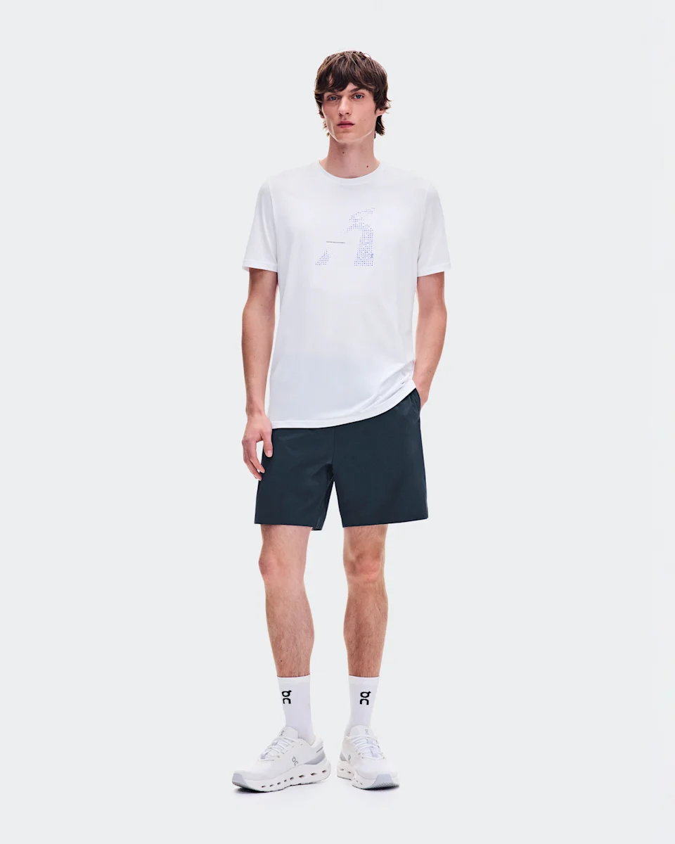 On Core-T Graphic White Masculino – Corrida diária