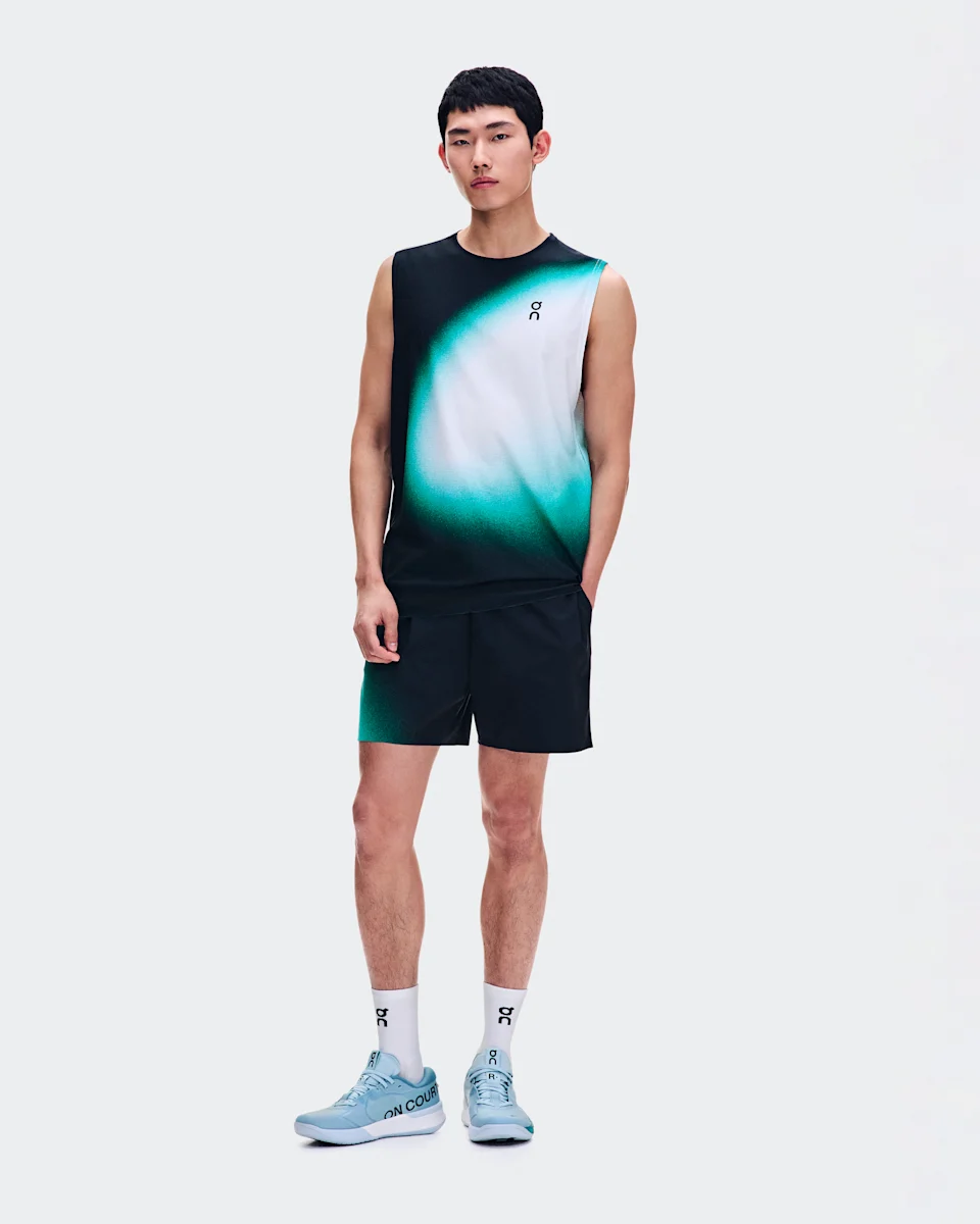 On Court Tank Swing Black & Neem Masculino – Tênis, esportes com raquete