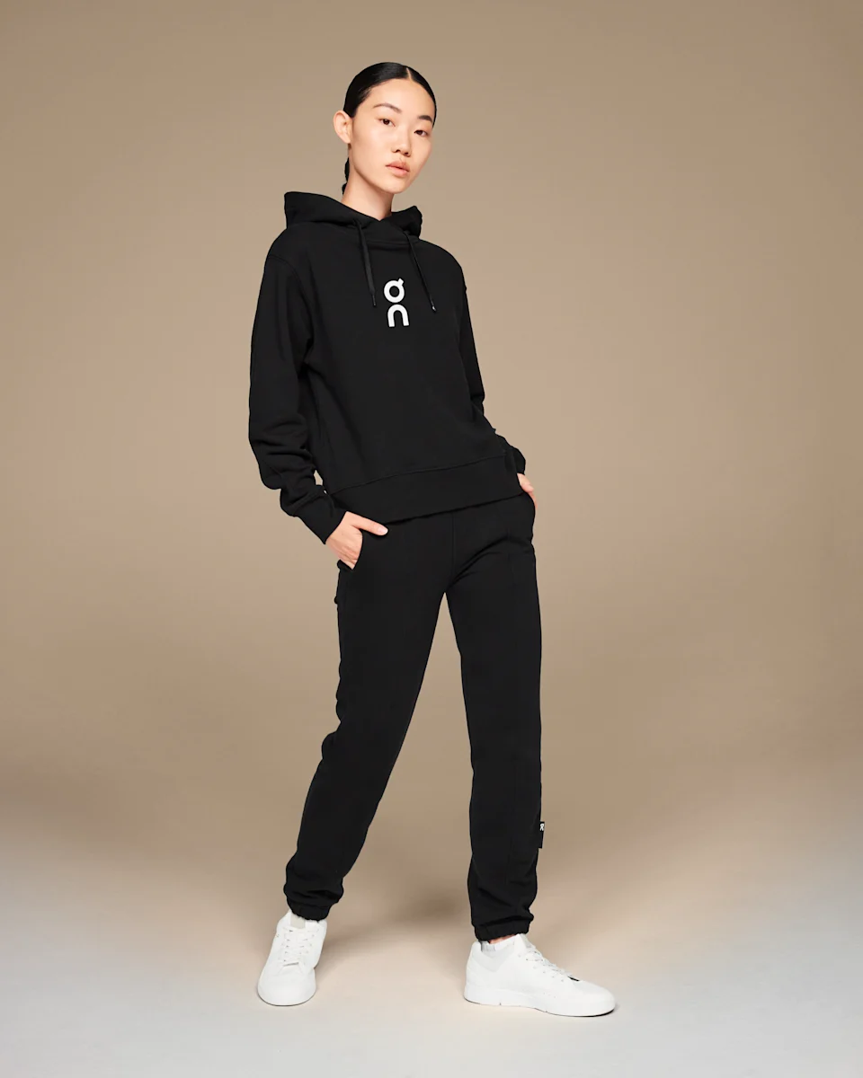 On Club Hoodie Black Feminino – Tempo frio, recuperação, viagens