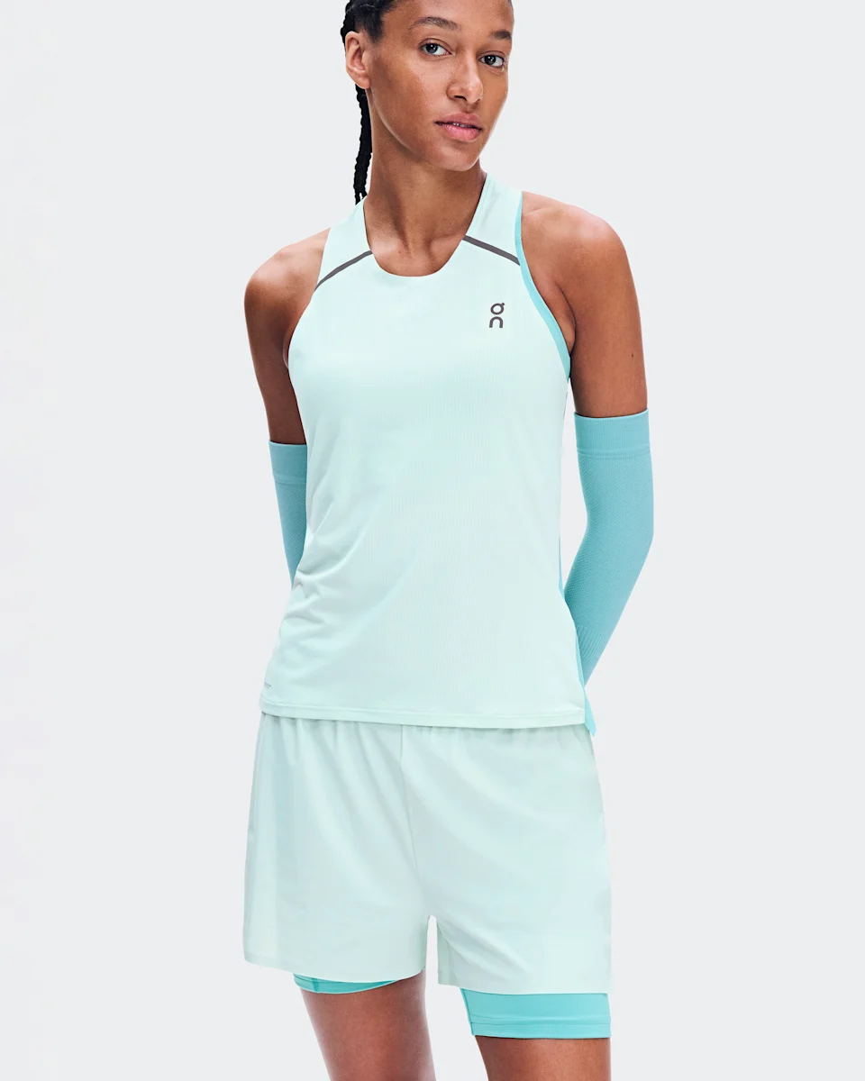 On Performance Tank Flurry & Aquamarine Feminino