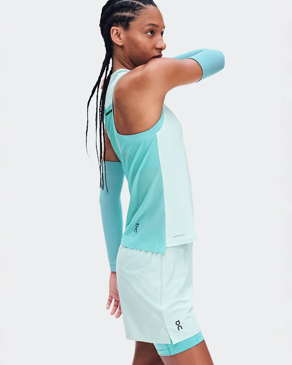 On Performance Tank Flurry & Aquamarine Feminino