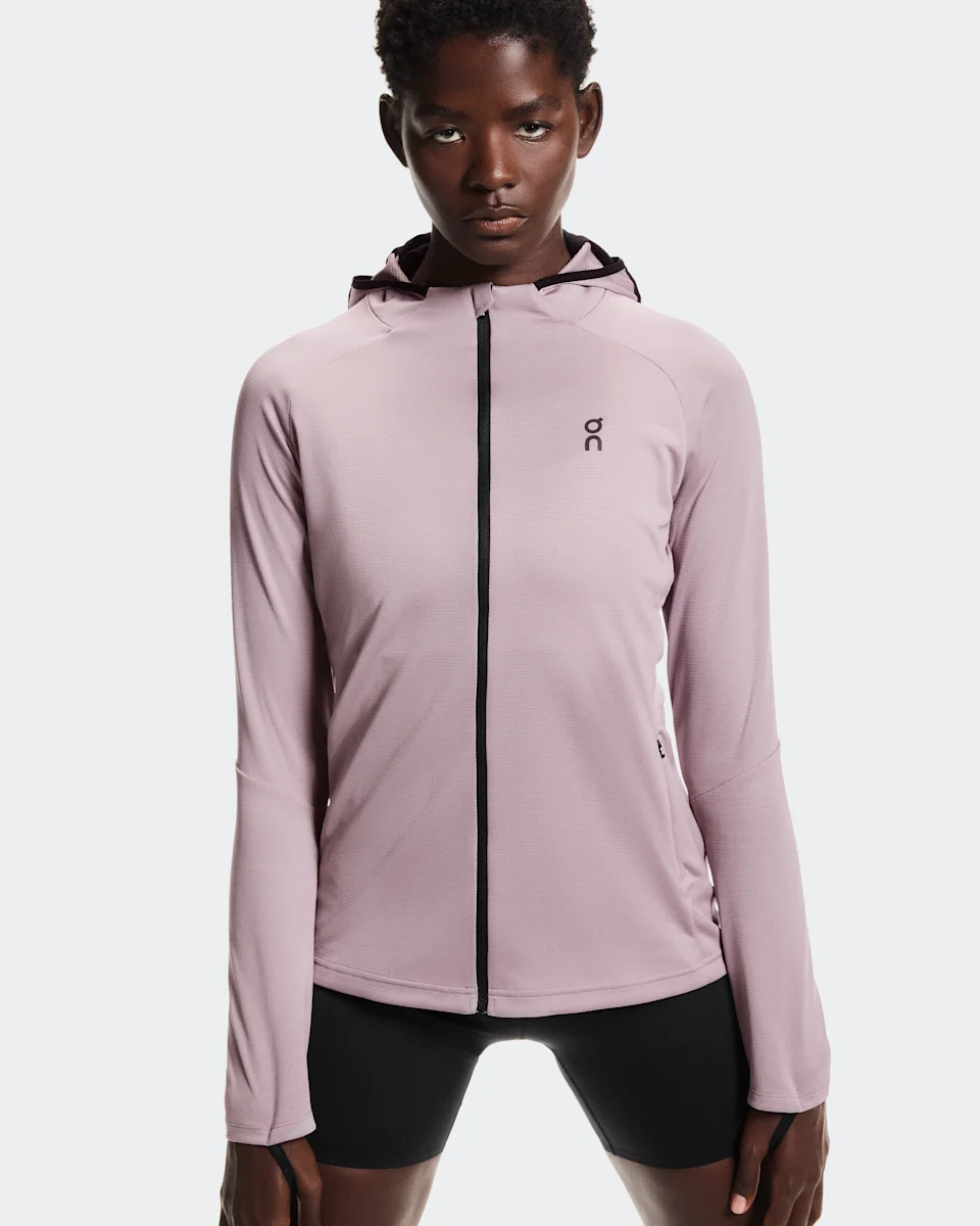 On Climate Zip Hoodie Heron Feminino