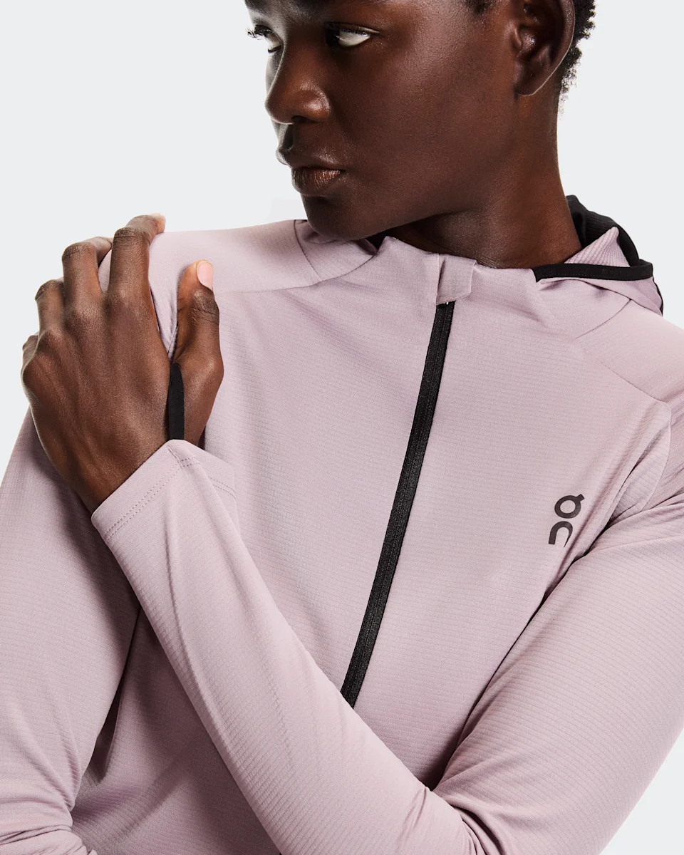 On Climate Zip Hoodie Heron Feminino