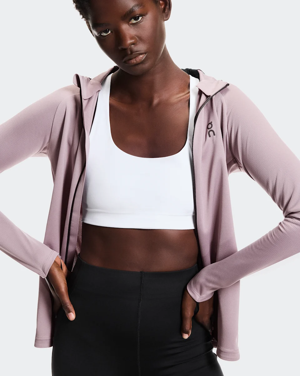 On Climate Zip Hoodie Heron Feminino