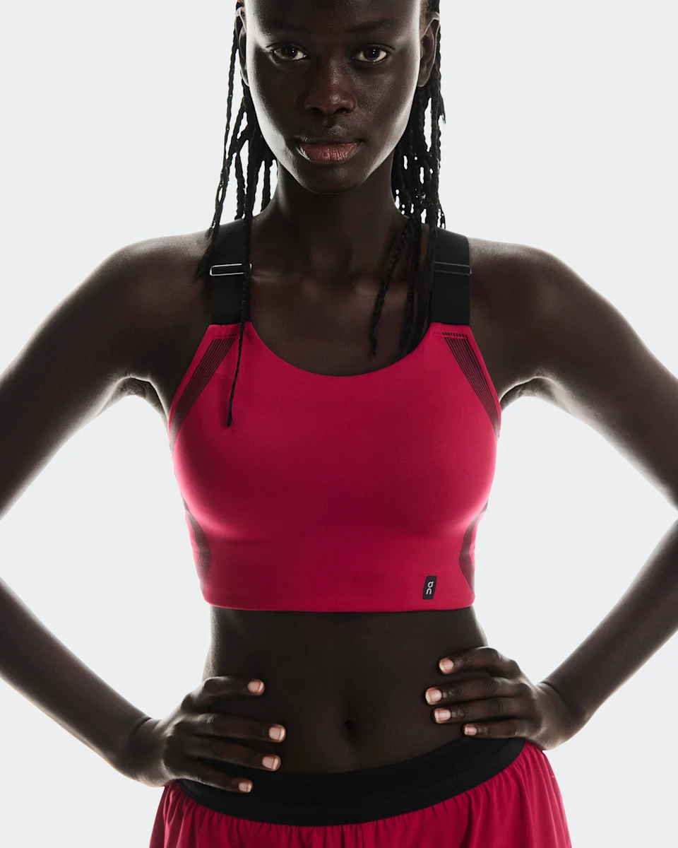 On Performance Flex Bra Grenadine & Black Feminino