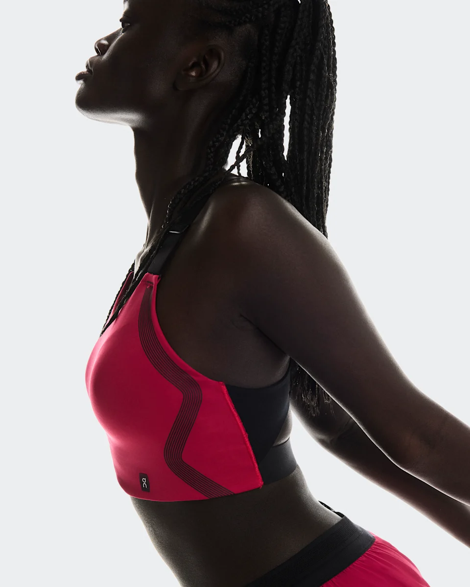 On Performance Flex Bra Grenadine & Black Feminino
