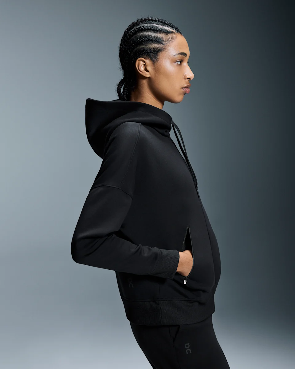 On Zipped Hoodie Black Feminino