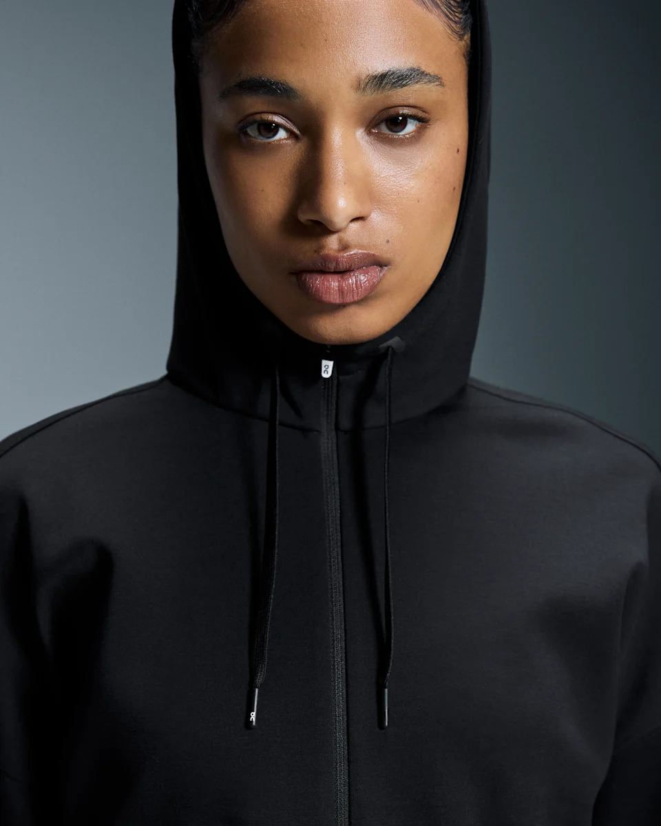 On Zipped Hoodie Black Feminino