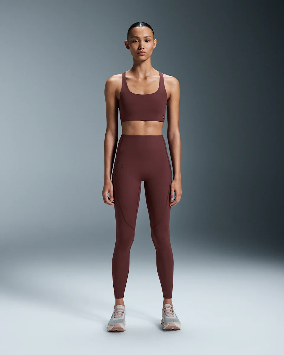 On Movement Tights Long Mulberry Feminino – Uso diário, ioga, treinos leves, ultramacia.