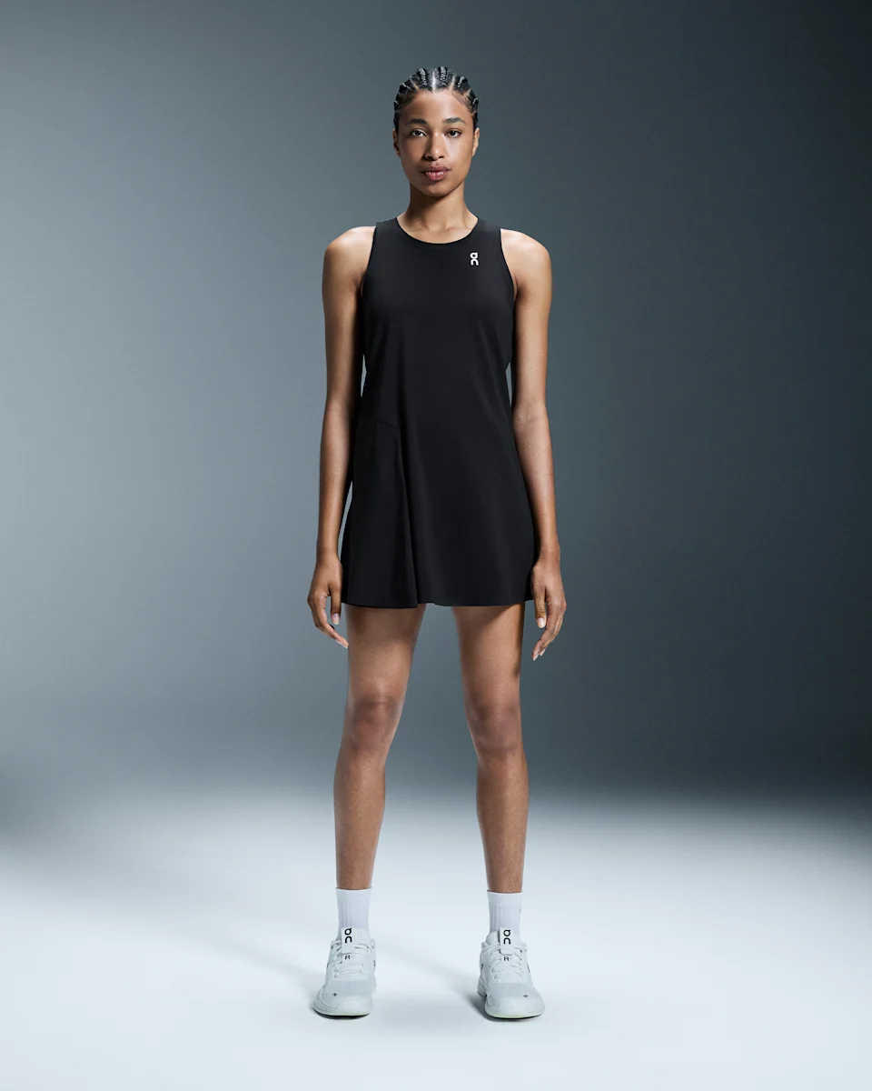 On Court Dress Black Feminino – Tênis de alta performance, Esportes com raquete, Shorts internos