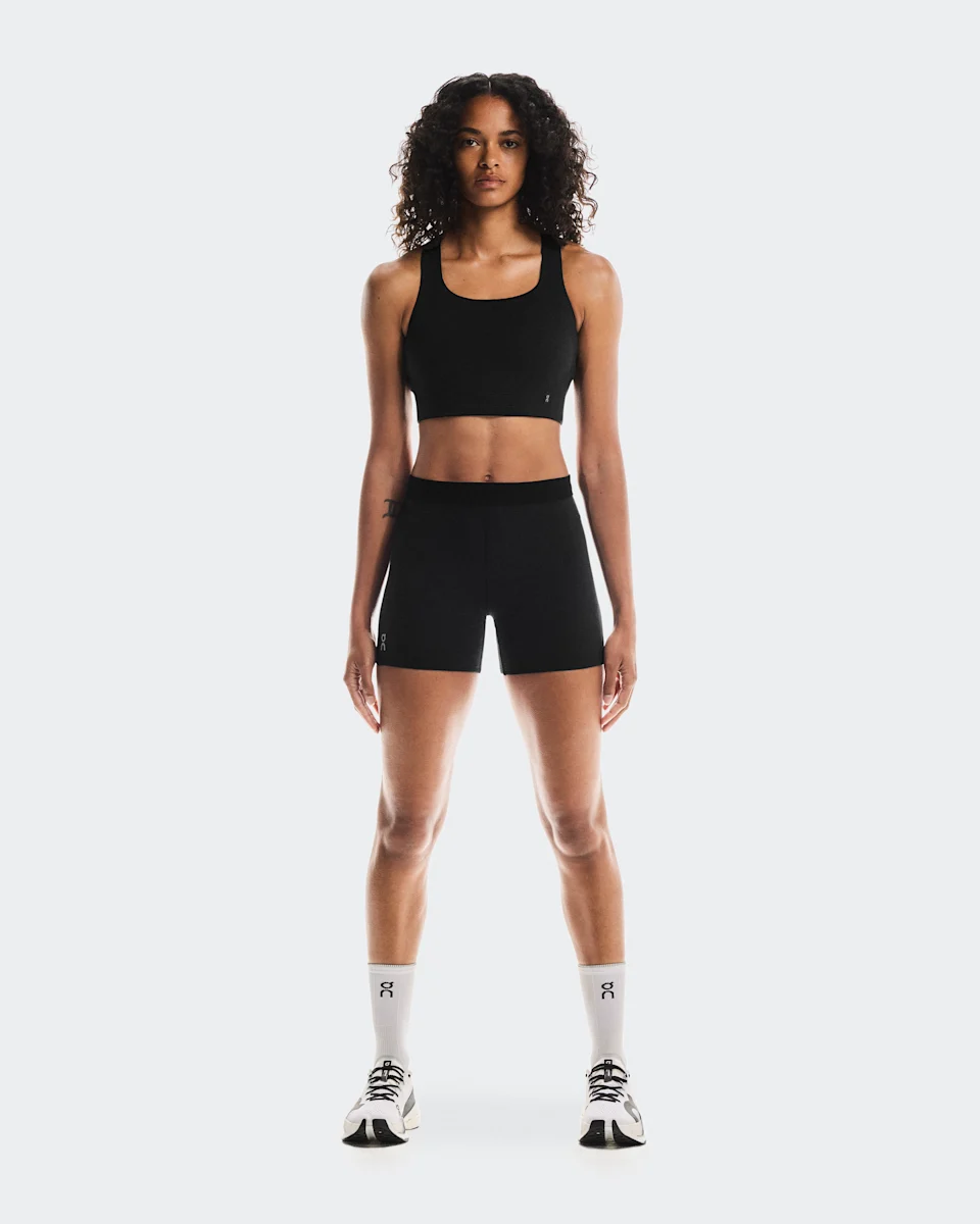 On Pace Tights Short Black Feminino – Corrida, bolsos, CleanCloud®