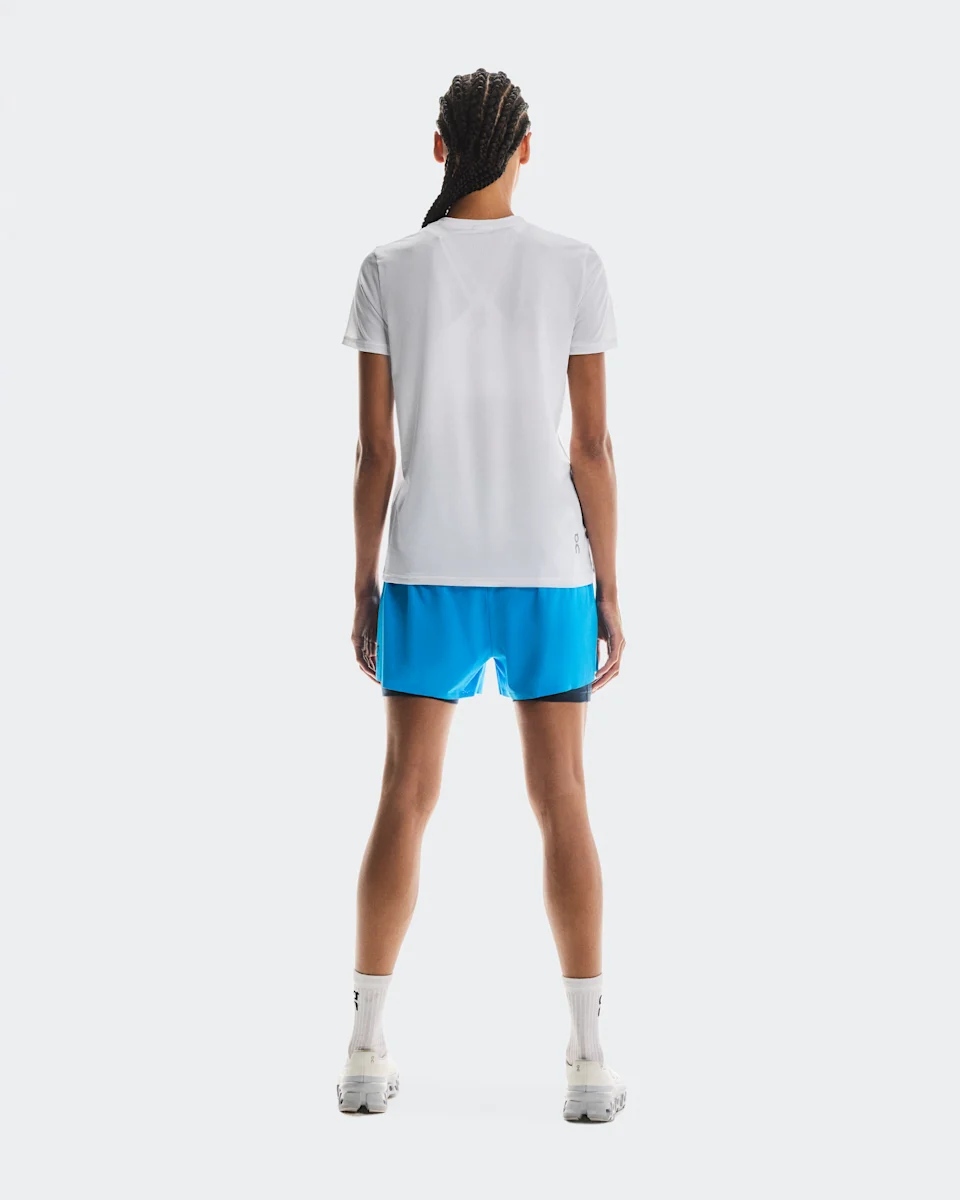 On 3" Performance 2/1 Shorts Malibu & Navy Feminino
