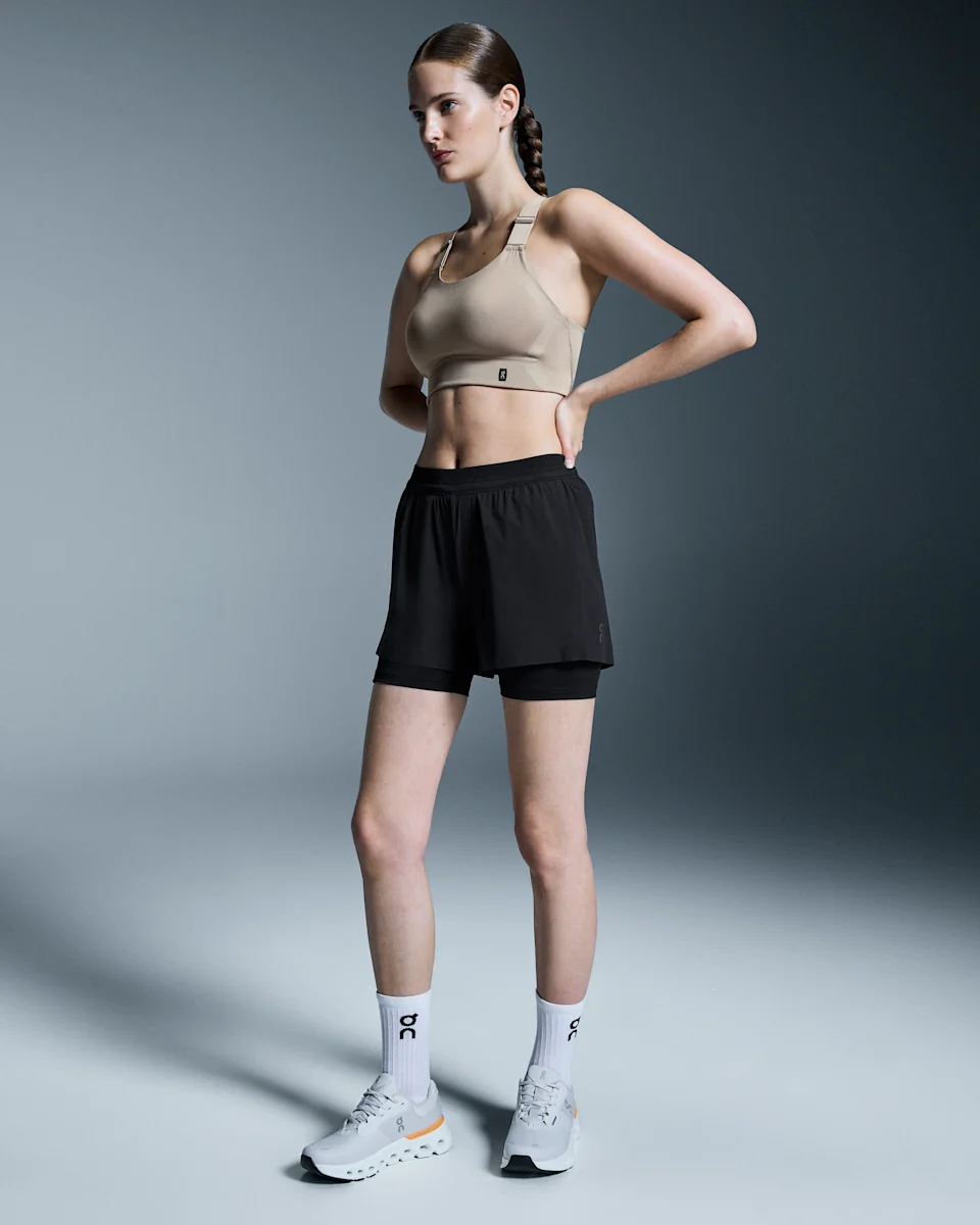 On 3" Performance 2/1 Shorts Black Feminino