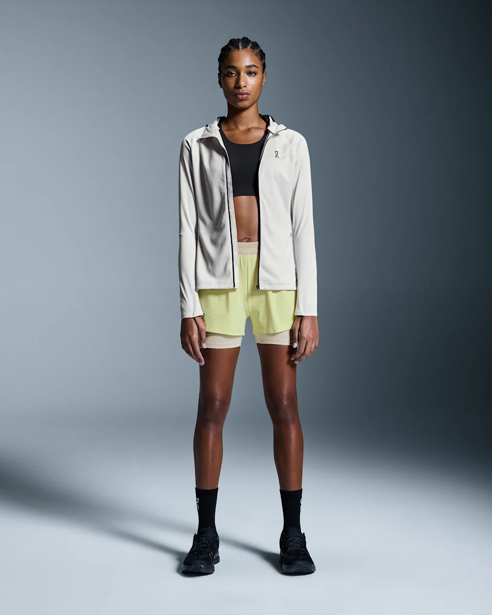 On 3" Performance 2/1 Shorts Limelight & Sand Feminino
