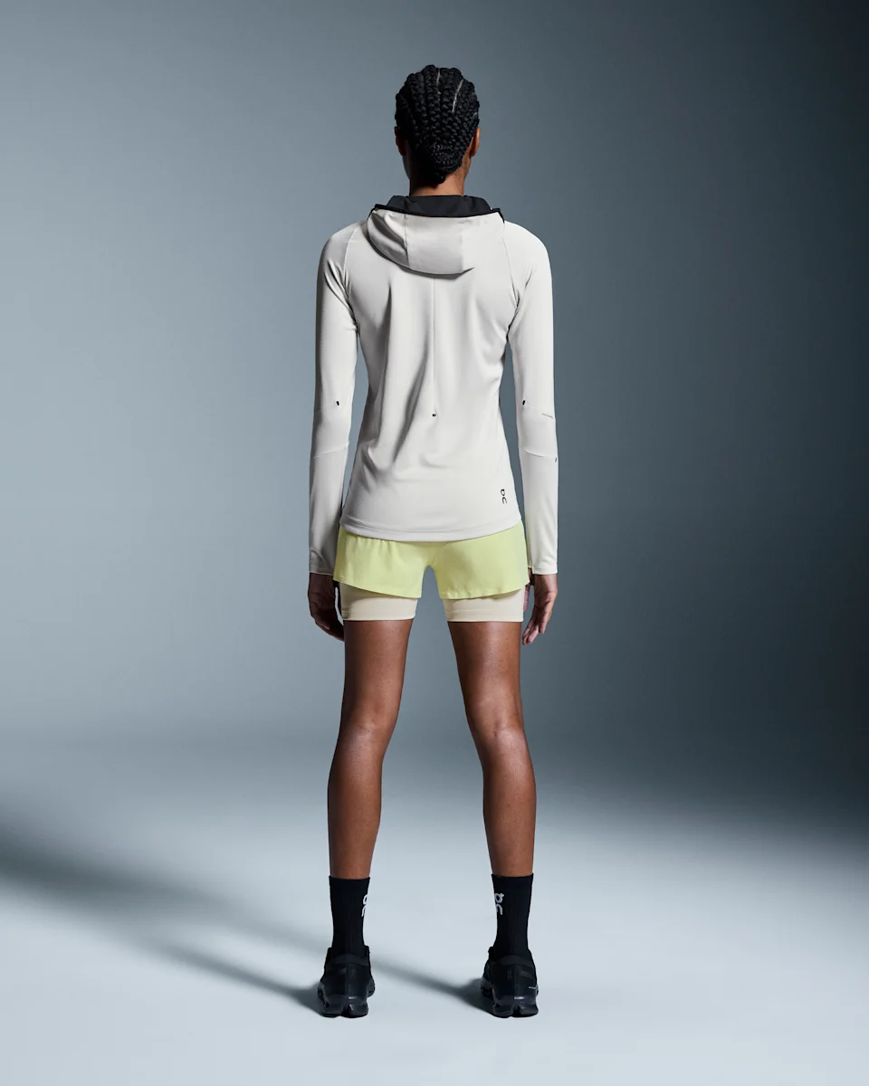 On 3" Performance 2/1 Shorts Limelight & Sand Feminino