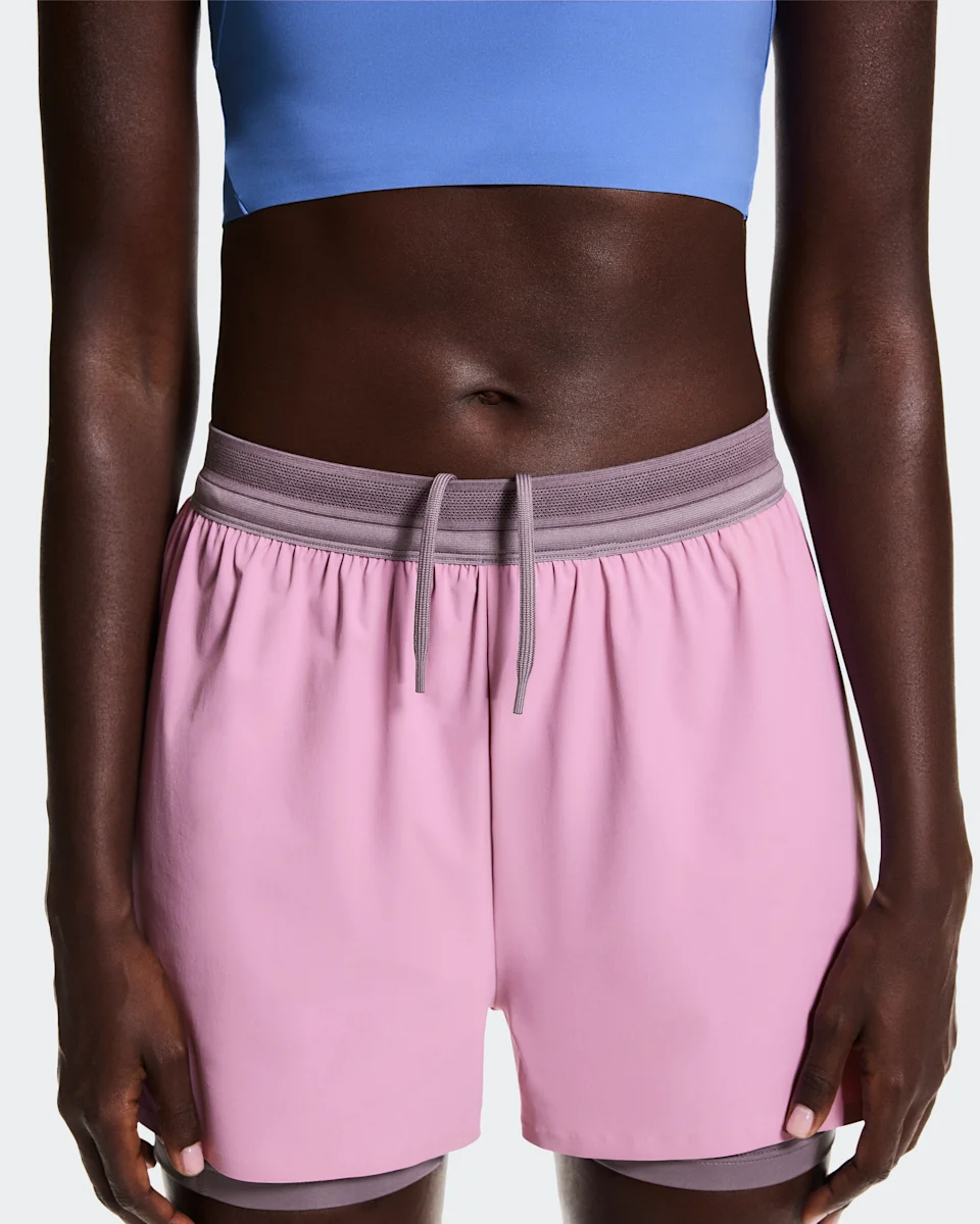On 3" Performance 2/1 Shorts Sakura & Dewberry Feminino