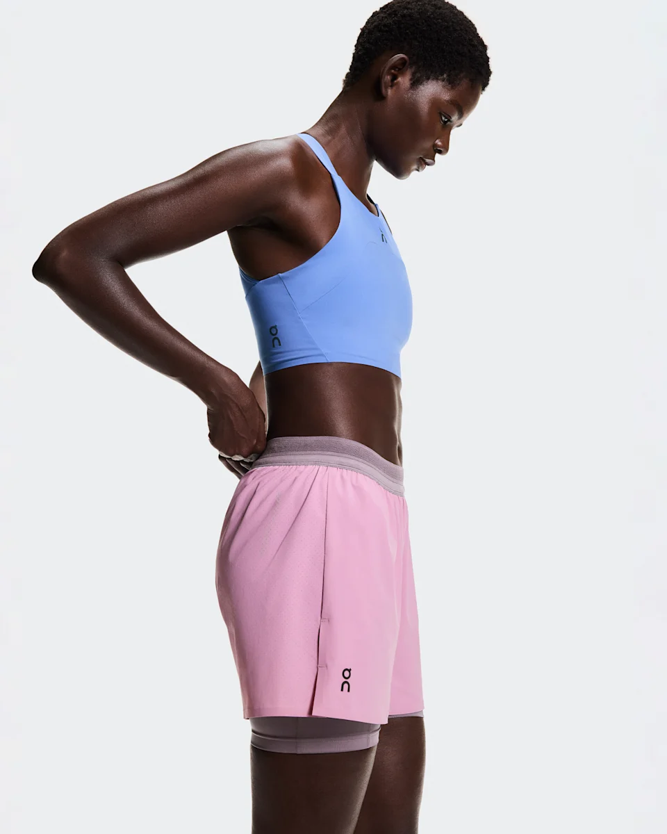 On 3" Performance 2/1 Shorts Sakura & Dewberry Feminino