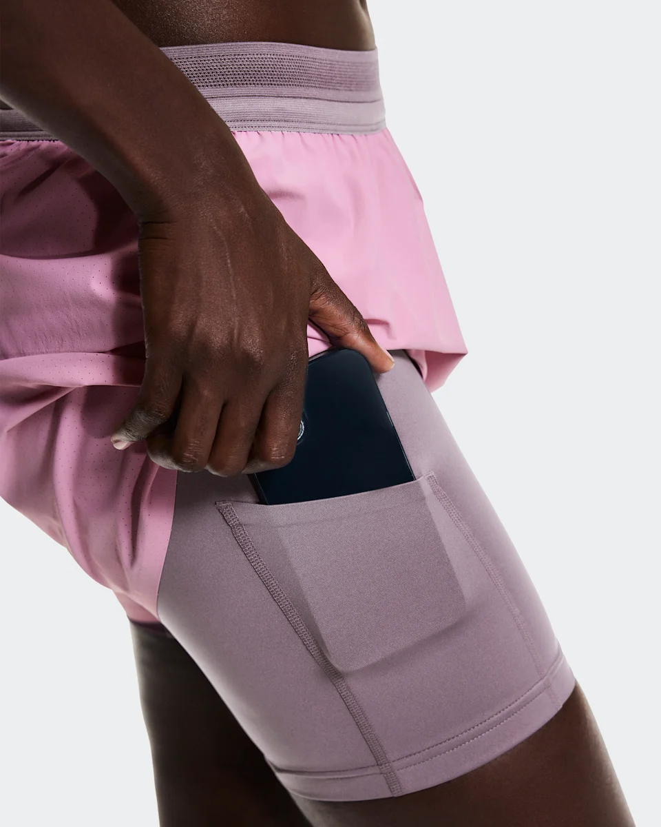 On 3" Performance 2/1 Shorts Sakura & Dewberry Feminino